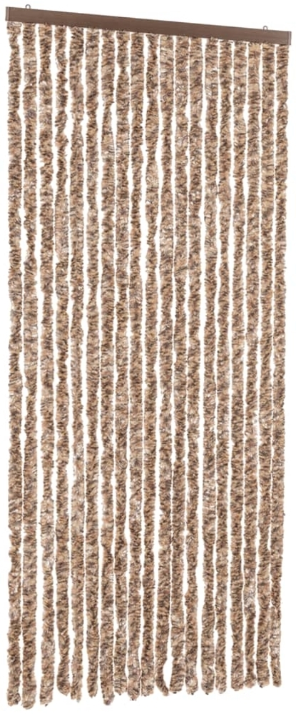 vidaXL Fliegenvorhang Beige und Dunkelbraun 56x185 cm Chenille 377318 Bild 1