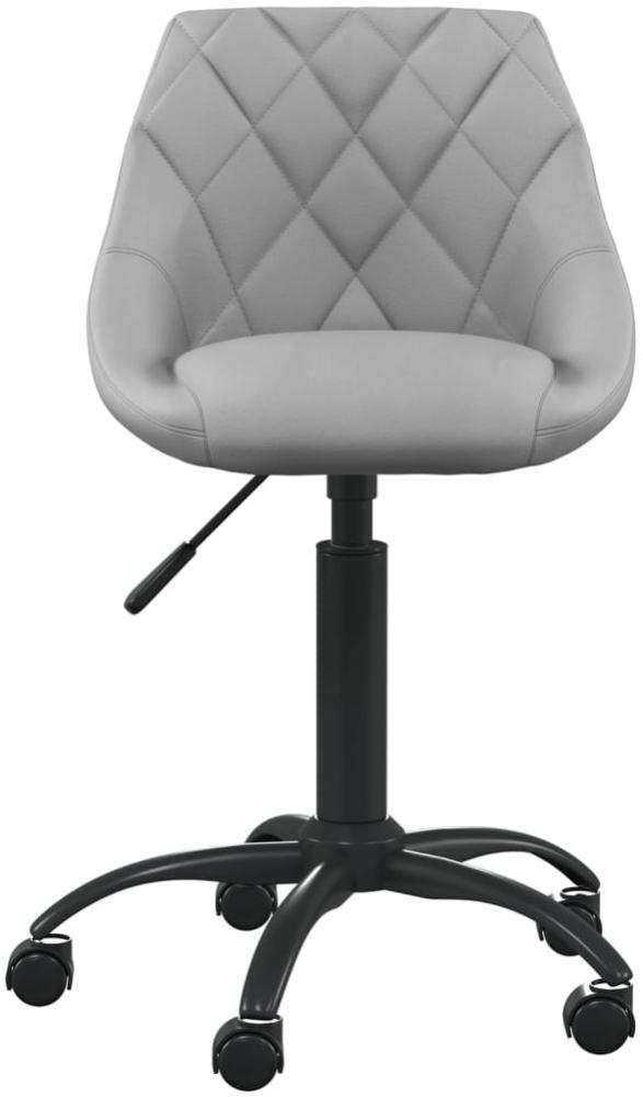 vidaXL Bürostuhl 360 Grad drehbar, Samt hellgrau, 44 x 46 x 67,5 cm Bild 1