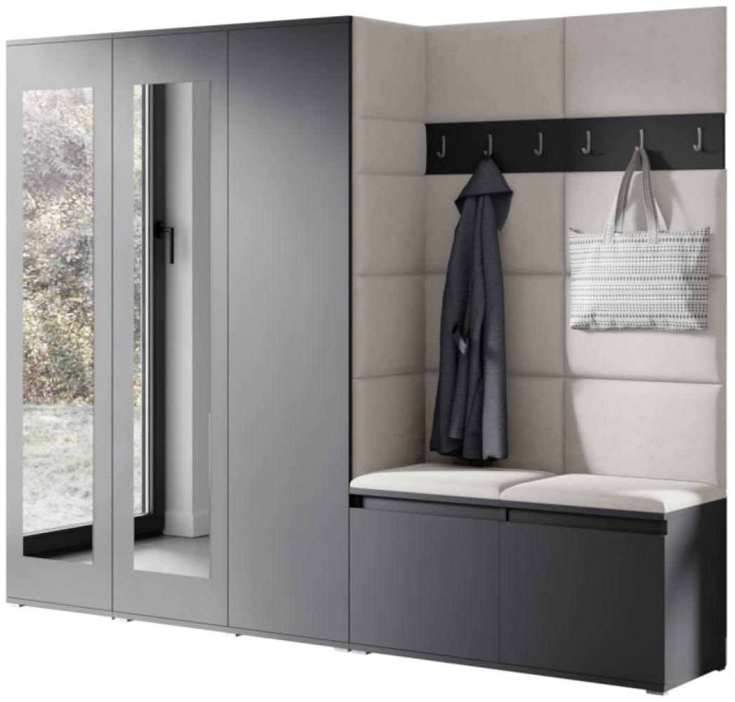 Garderoben-Set EUGENIO 15, 235 x 185 x 40, grafit/trinity 01 Bild 1