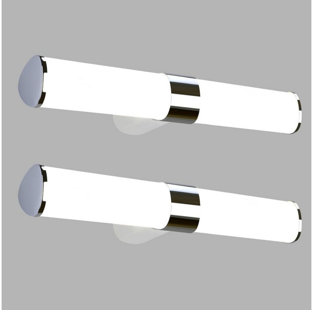 Nettlife LED Spiegelleuchte Bad Spiegellampe Badleuchte Chrom Wandlampe, LED fest integriert, Neutralweiß, Keller Küche Bild 1