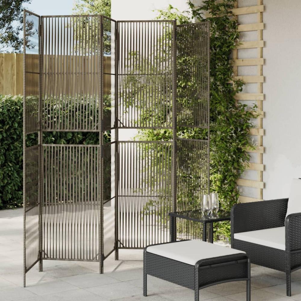 vidaXL Paravent 6-tlg. Grau Poly Rattan 365402 Bild 1