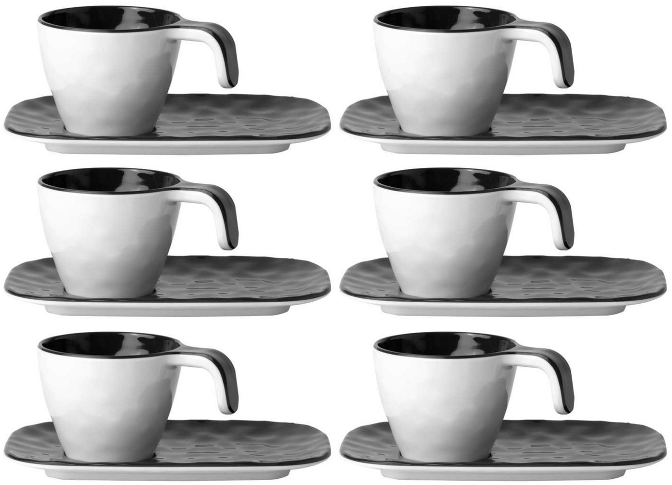 Marine Business Espressotasse Espressotasse mit Unterteller - Black - Summer Edition 6er Set, Melamin Bild 1