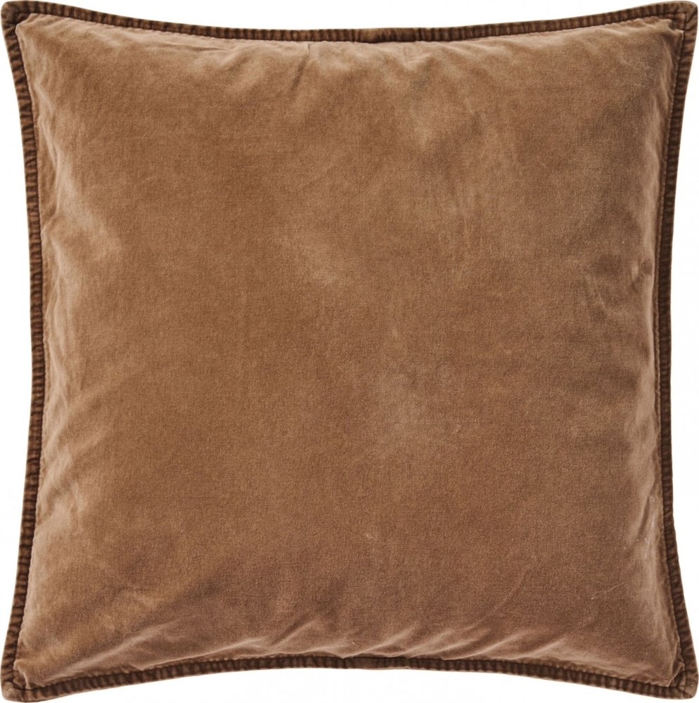 Ib Laursen - Kissenbezug Camel Braun 52x52cm Samt Velour 6230-94 Kissenhülle Bild 1