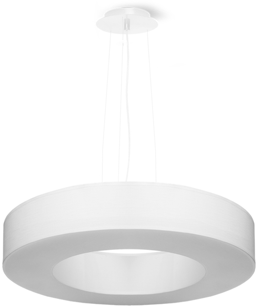 Pendelleuchte, Weiß, Stoff, Glas, Stahl, H 110 cm Bild 1