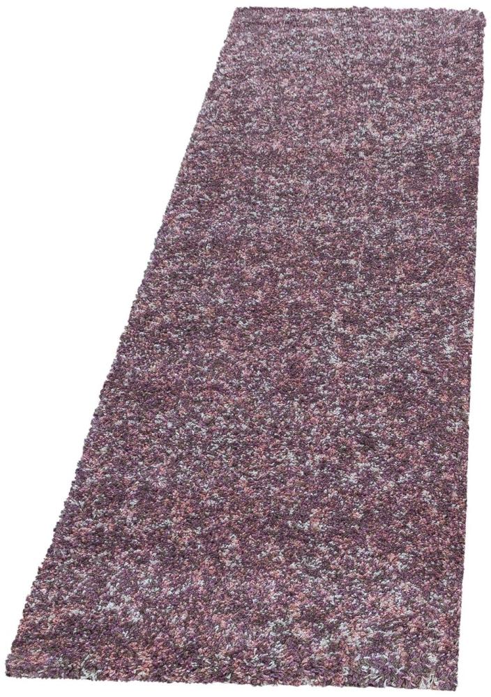 Hochflor Teppich Enrico Läufer - 80x250 cm - Pink Bild 1