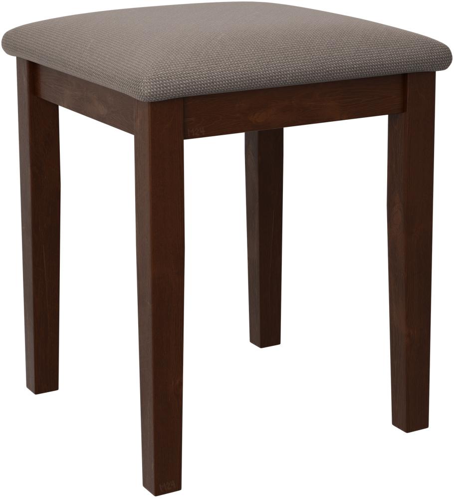 Hocker T3, Schemel bis 120 kg, aus Buchenholz, 36x36x47 cm (Stoff: Hygge D20, Holzfarbe: Nuss) Bild 1