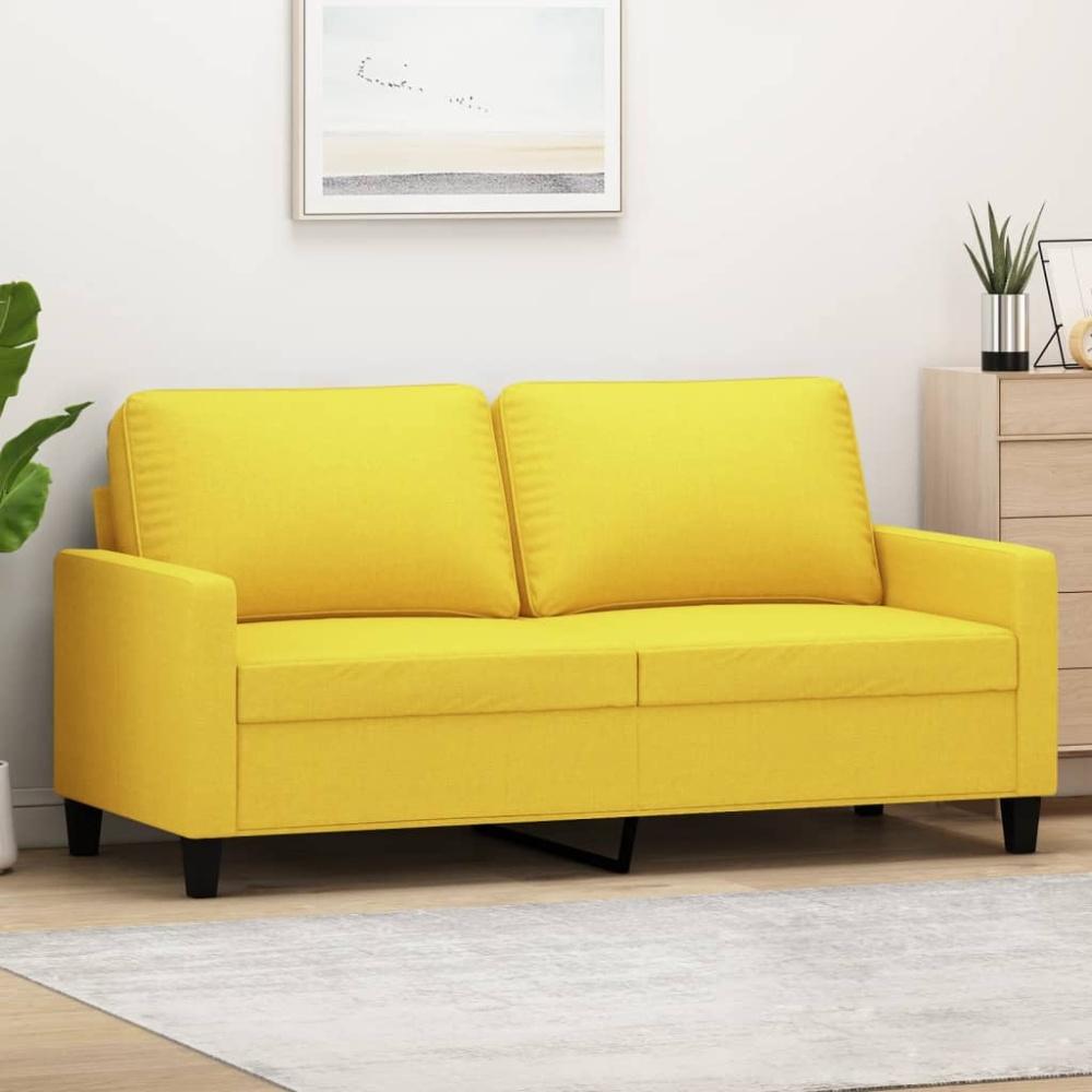 vidaXL 2-Sitzer-Sofa Hellgelb 140 cm Stoff 359168 Bild 1