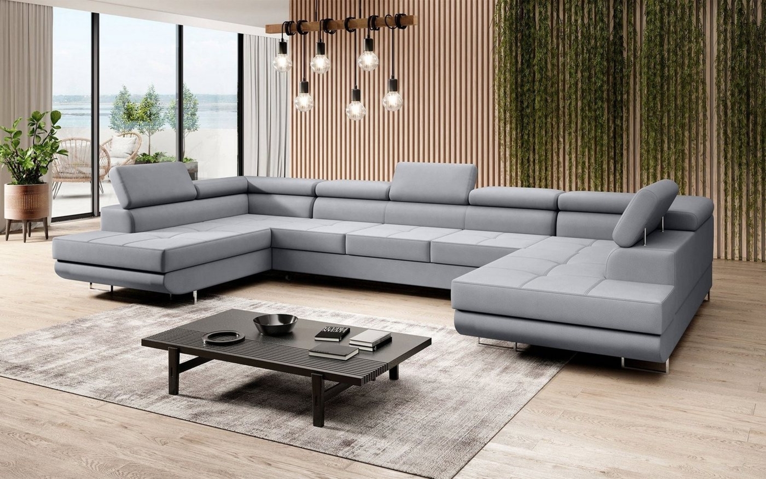 Baidani Sofa Sofa Positano mit Schlaf- und Klappfunktion (Stoff, inkl. Aufbau Bild 1