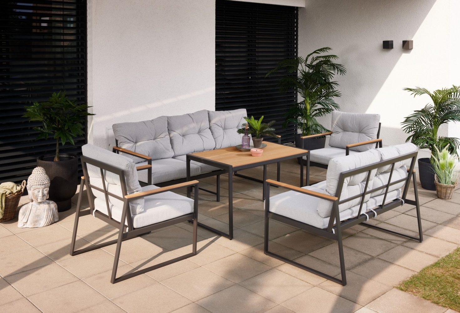 Primaster Gartenmöbel-Set Salina Stahl 5-teilig Bild 1