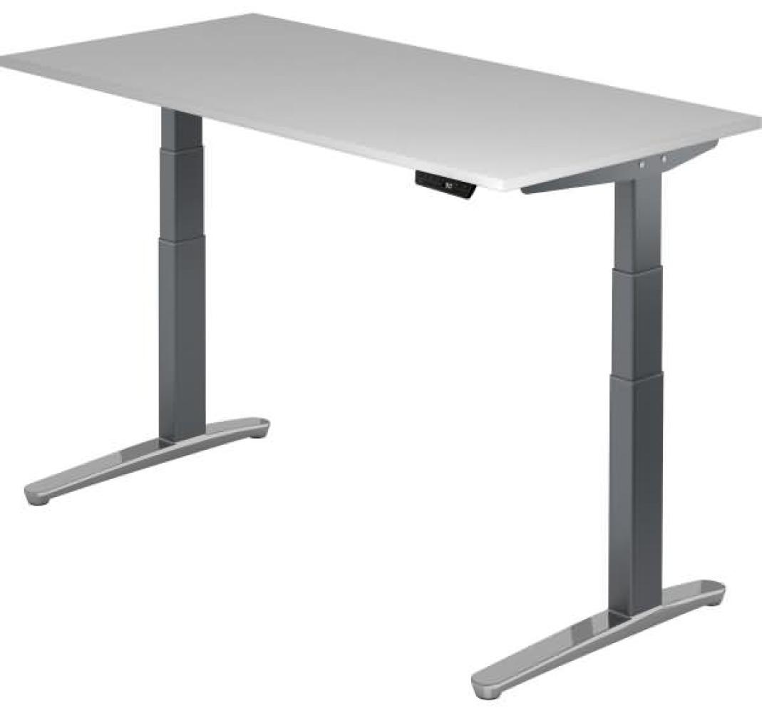 'XBHM16' Sitz-Steh-Schreibtisch elektrisch 160x80 cm Grau/Graphit, poliert Bild 1