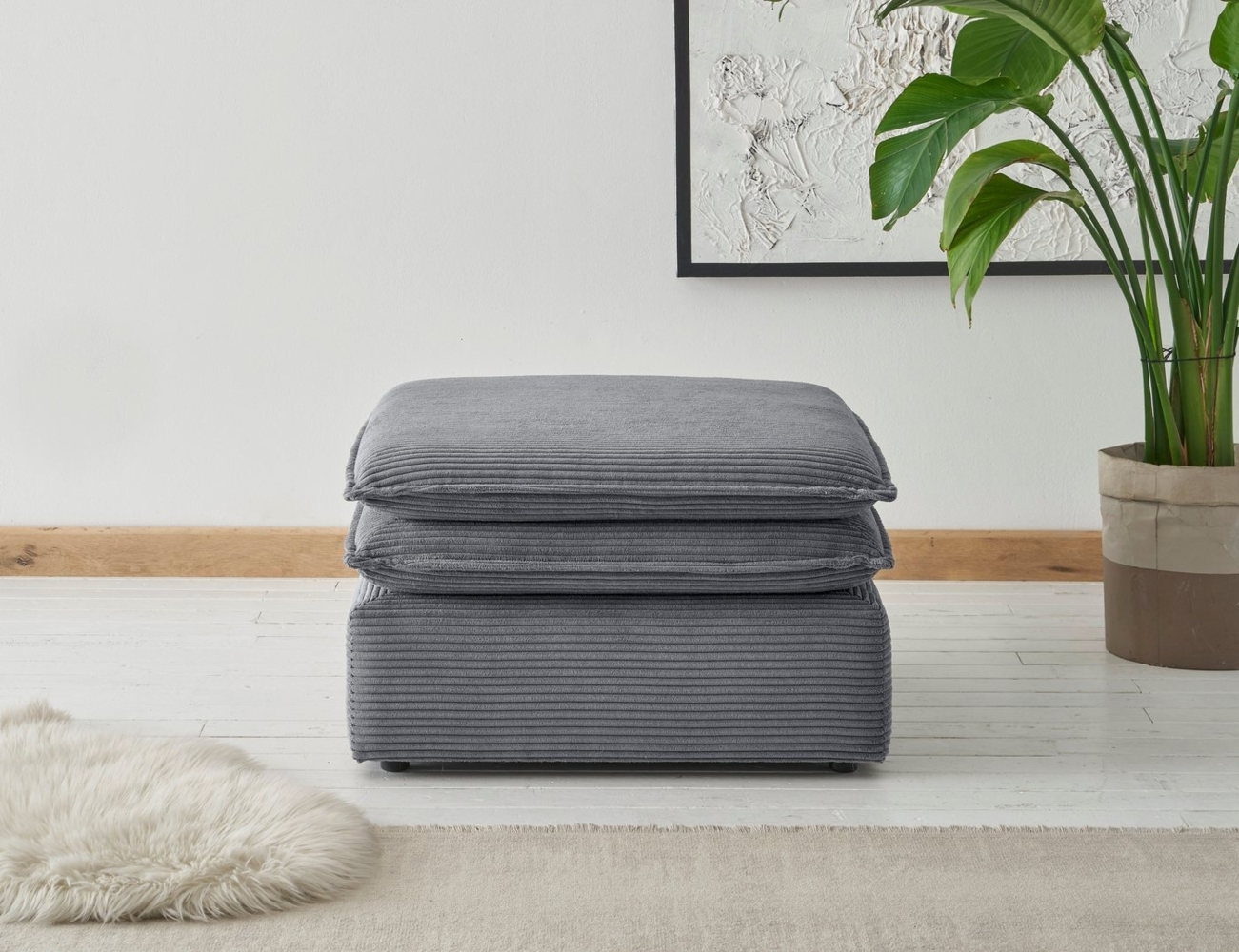 Places of Style Hocker PIAGGE, Hochwertiger Cord, passend zum Sessel Bild 1