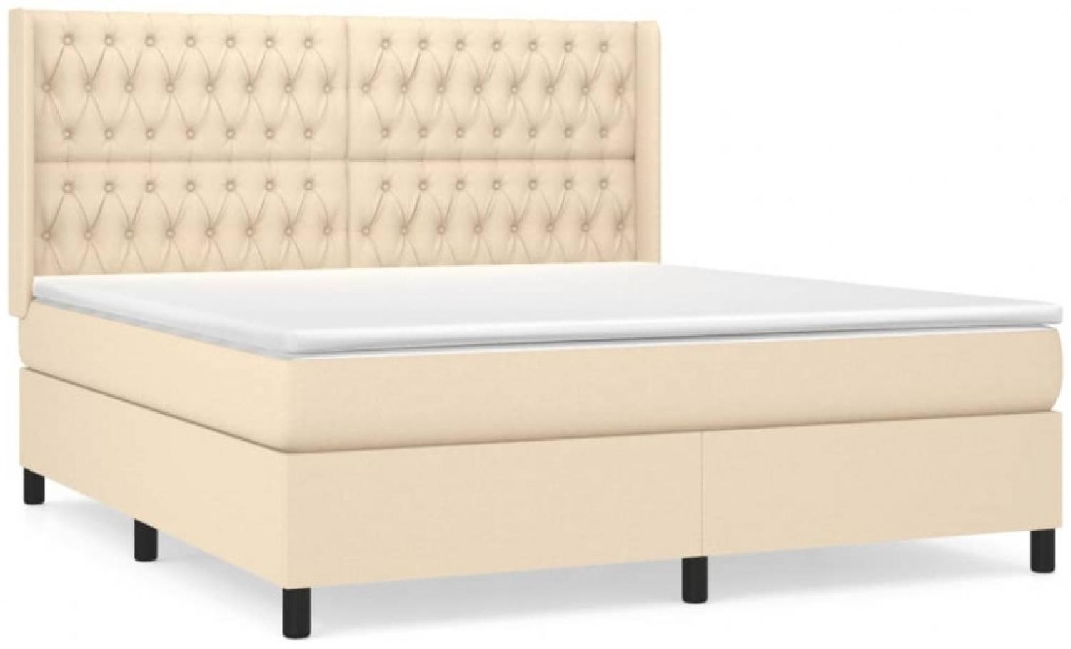 Boxspringbett mit Matratze Stoff Creme 180 x 200 cm, Härtegrad: H2 [3131694] Bild 1