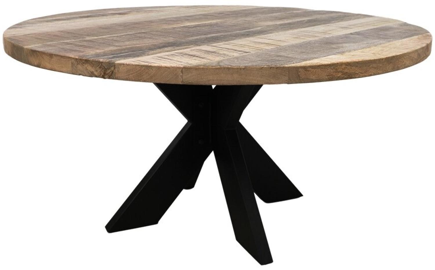 HSM Runder Couchtisch - ø80 cm - Mangoholz / Eisen Bild 1