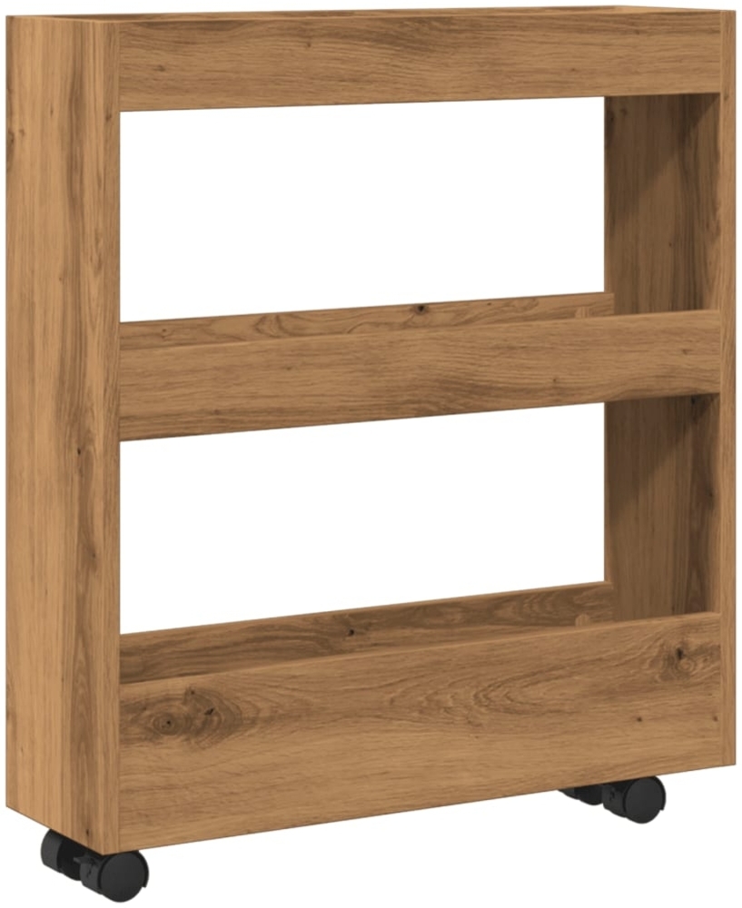vidaXL Aufbewahrungswagen Schmal 3 Etagen Artisan-Eiche Holzwerkstoff 855249 Bild 1