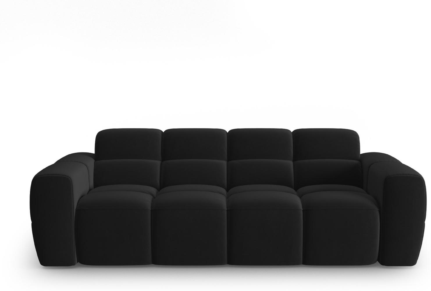 Micadoni Sofa Lisa 3-Sitzer Samtstoff Schwarz Bild 1