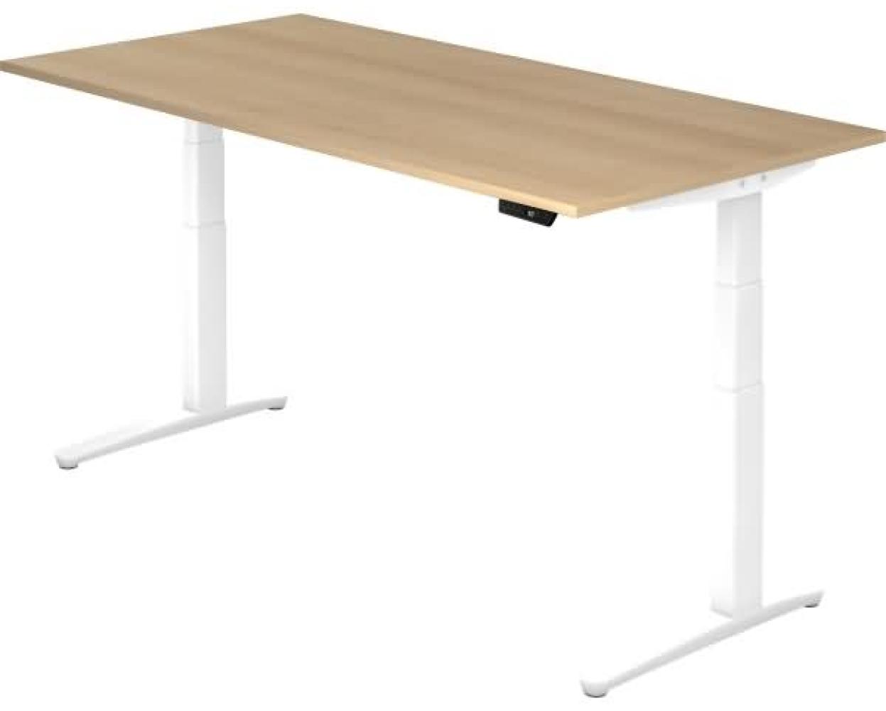 'XBHM2E' Sitz-Steh-Schreibtisch elektrisch 200x100 cm Eiche Weiß Bild 1