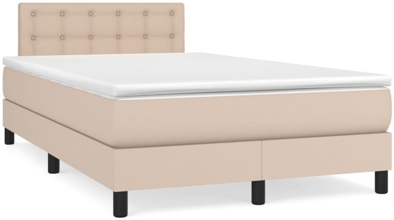 vidaXL Boxspringbett Matratze Cappuccino-Braun 120x190 cm Kunstleder 3269824 Bild 1