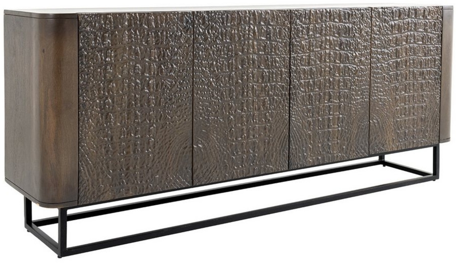 riess-ambiente Sideboard CROCO 180cm braun / schwarz (Einzelartikel, 1 St), Massivholz · Metall · Design-Kommode · 3D Schnitzereien · Wohnzimmer Bild 1