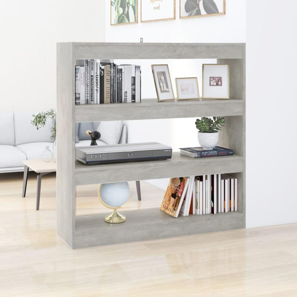 vidaXL Bücherregal/Raumteiler Betongrau 100 x 30 x 103 cm 811749 Bild 1