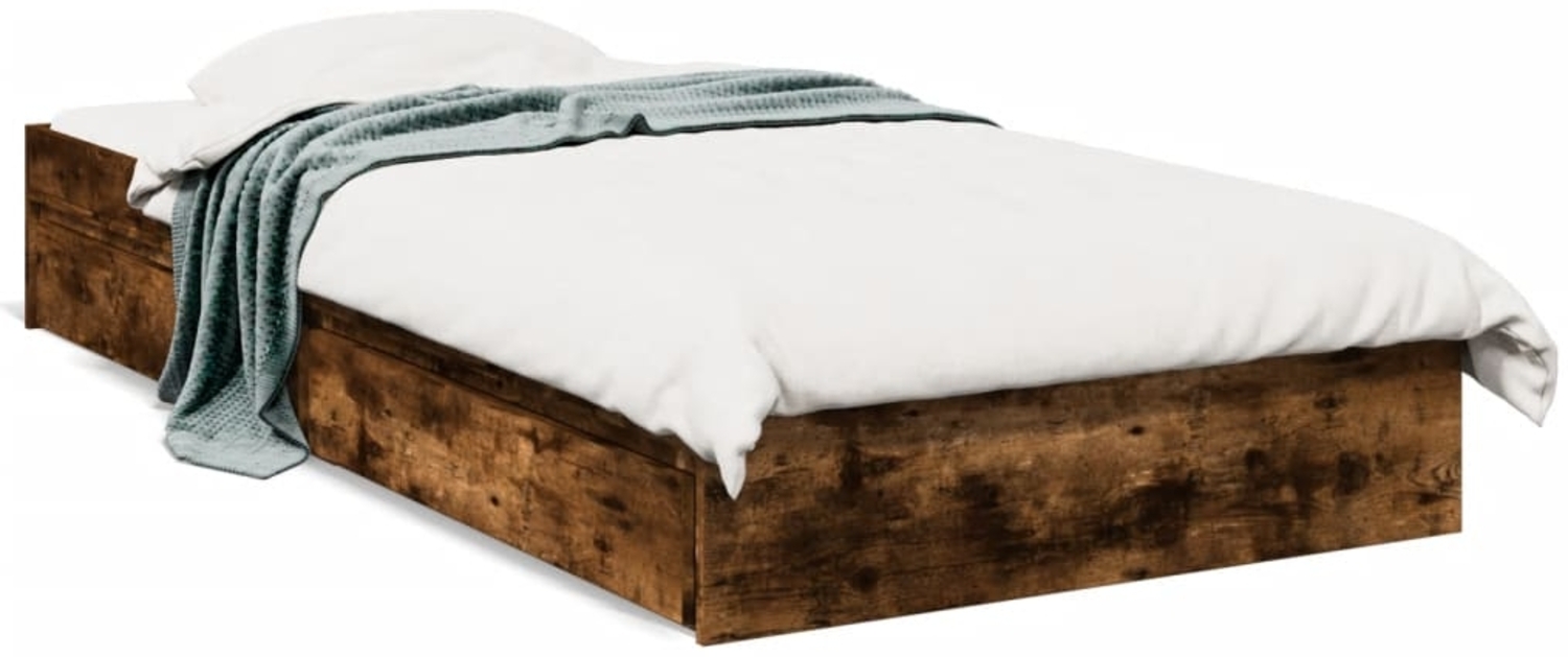 vidaXL Bettgestell mit Schubladen Räuchereiche 100x200cm Holzwerkstoff 3280675 Bild 1