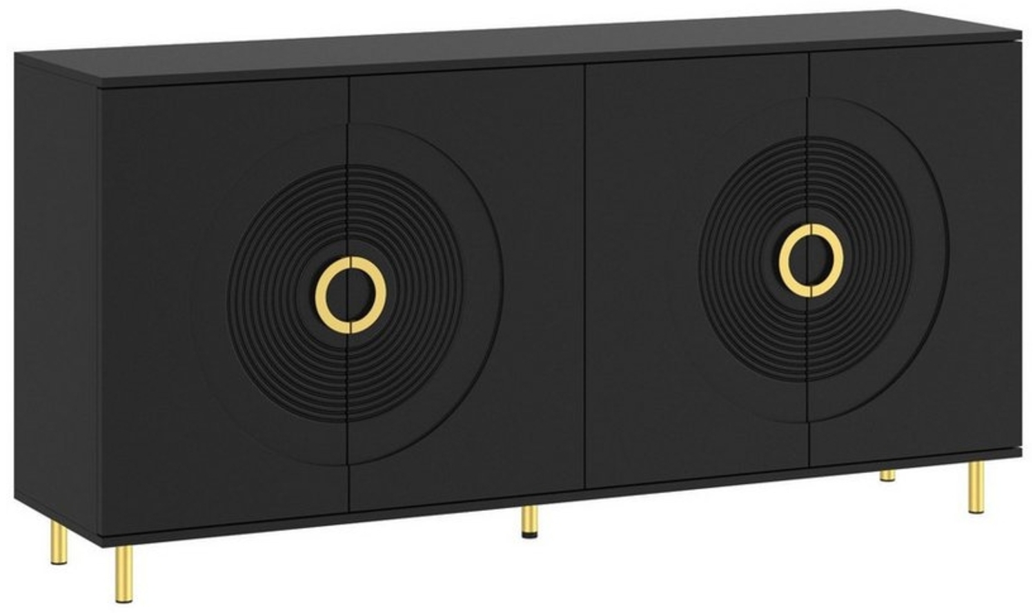 FUFU&GAGA Sideboard Komodenschrank mit 4 Türen und 1 Schublade Bild 1