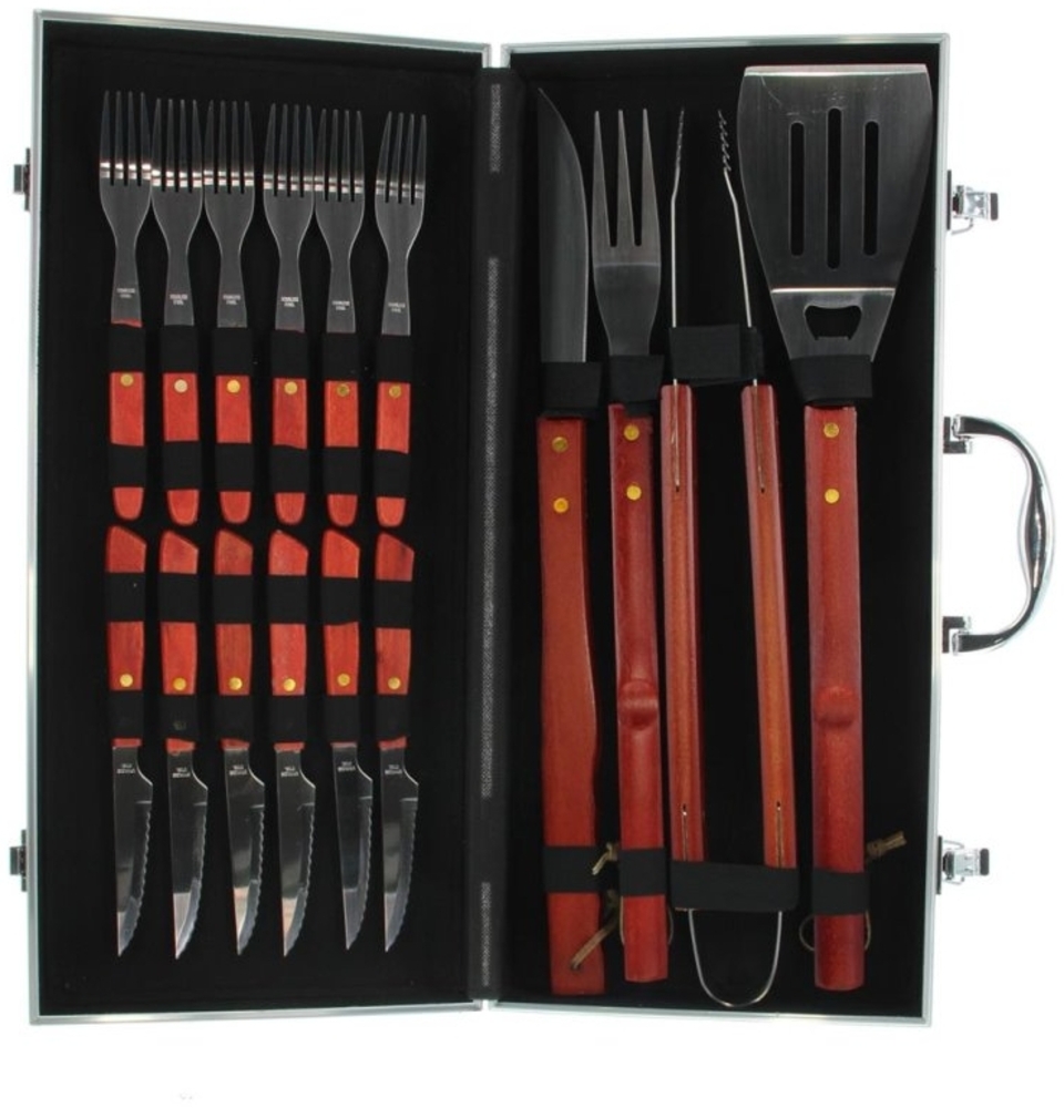 Edco Grillbesteck-Set, Edelstahl, mit Aluminiumkoffer, BBQ-Zubehör Bild 1