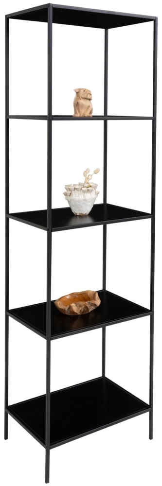 Regal, 5 Einlegeböden, schwarz, schwarzer Rahmen, 51 x 36 x 170 cm Bild 1