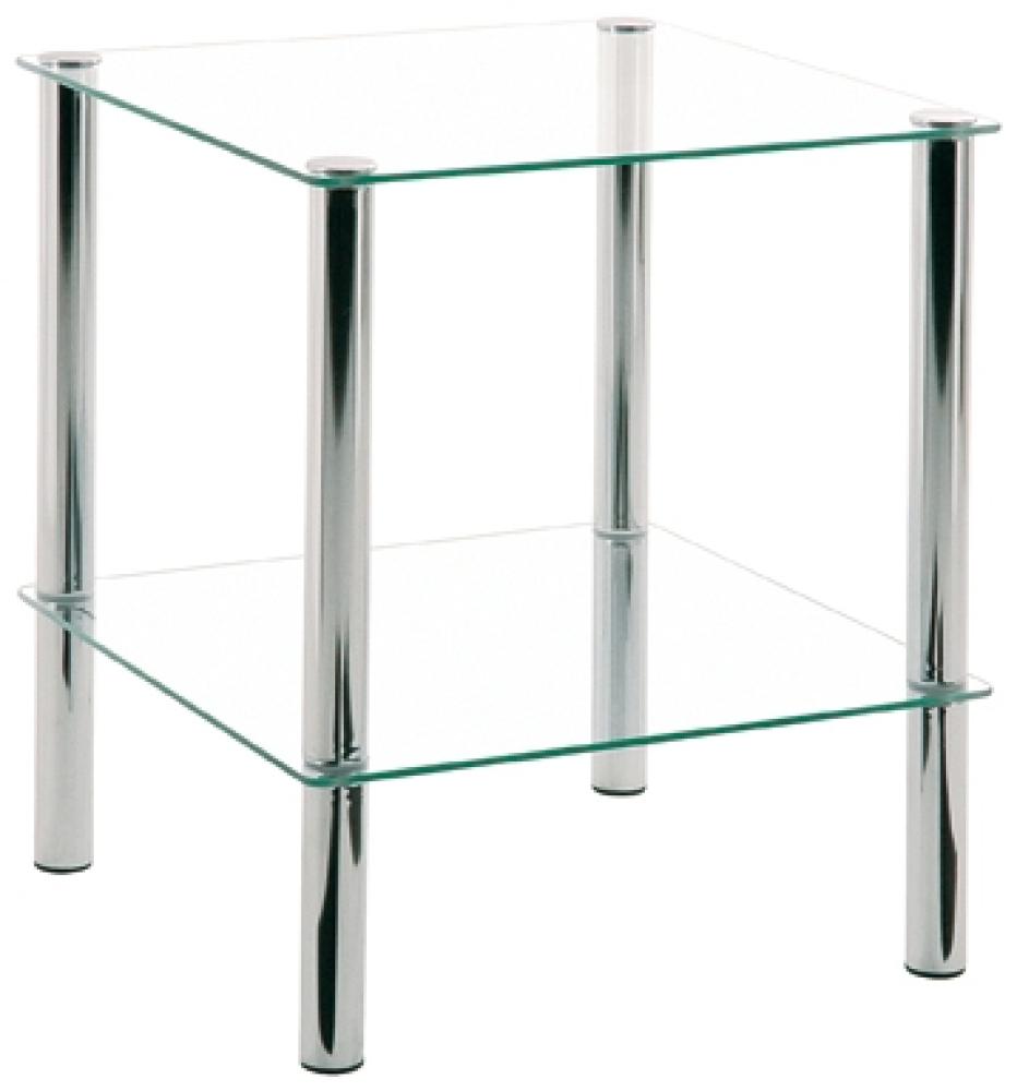 Beistelltisch >Emden< in Chrom aus Stahl, Glas - 39x47x39cm (BxHxT) Bild 1