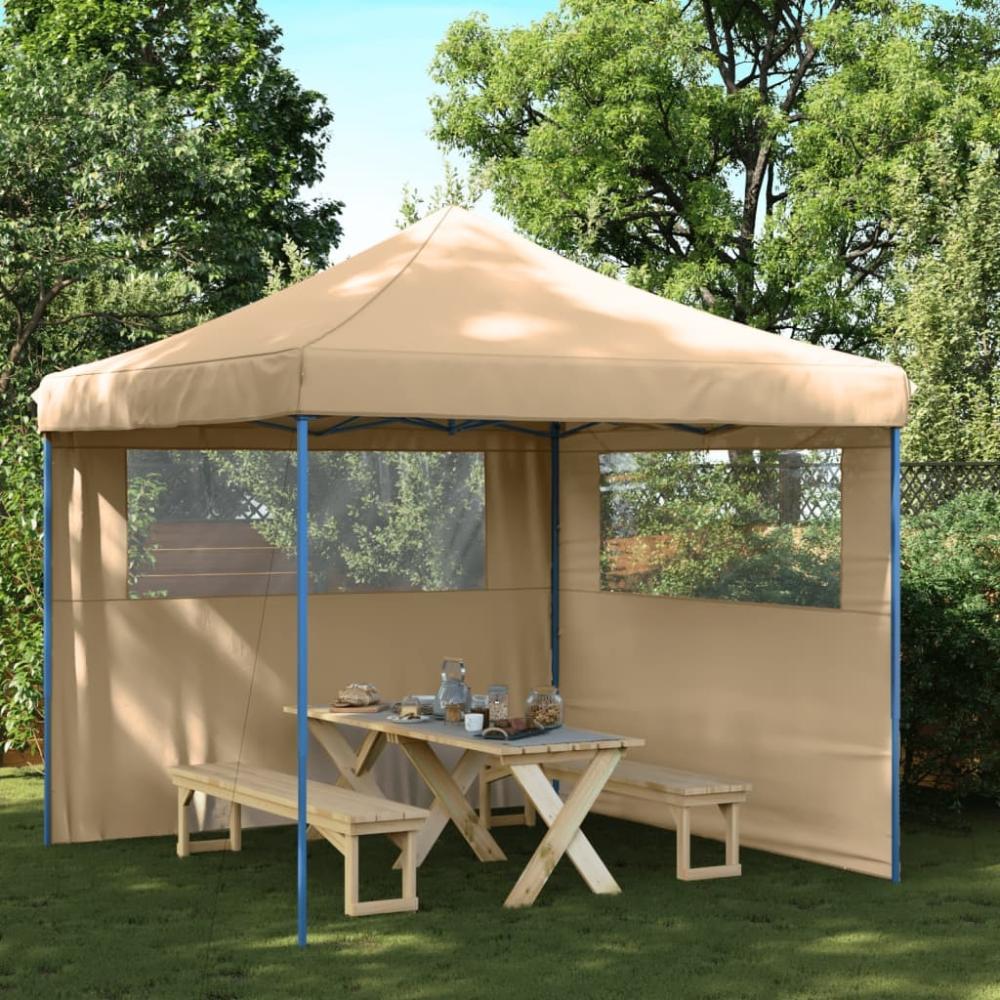 vidaXL Partyzelt Faltbar Pop-Up mit 2 Seitenteilen Beige 4004921 Bild 1