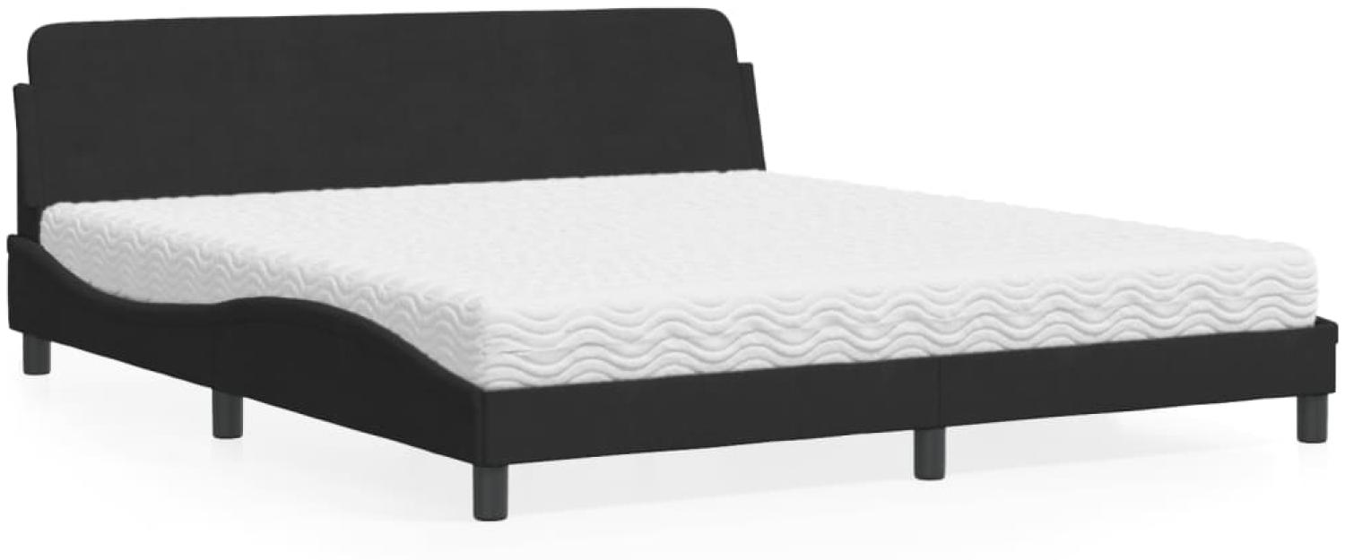 vidaXL Bett mit Matratze Schwarz 180x200 cm Samt 3208453 Bild 1