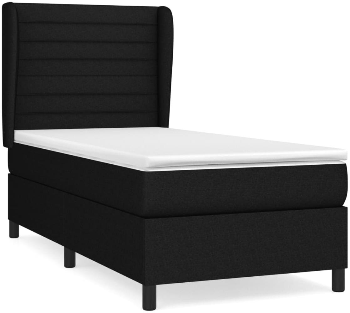 Boxspringbett mit Matratze Stoff Schwarz 80x200 cm, Härtegrad: H2 [3127999] Bild 1