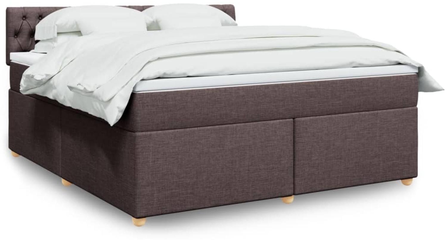 vidaXL Boxspringbett mit Matratze Dunkelbraun 180x200 cm Stoff 3289069 Bild 1