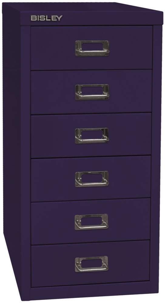 Bisley Multidrawer Schubladenschrank aus Metall mit 6 Schubladen DIN A4 ohne Sockel - Farbe: Oxfordblau, L296-639 Bild 1