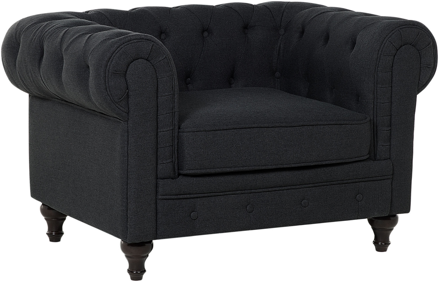 Sessel Polsterbezug graphitgrau CHESTERFIELD Bild 1