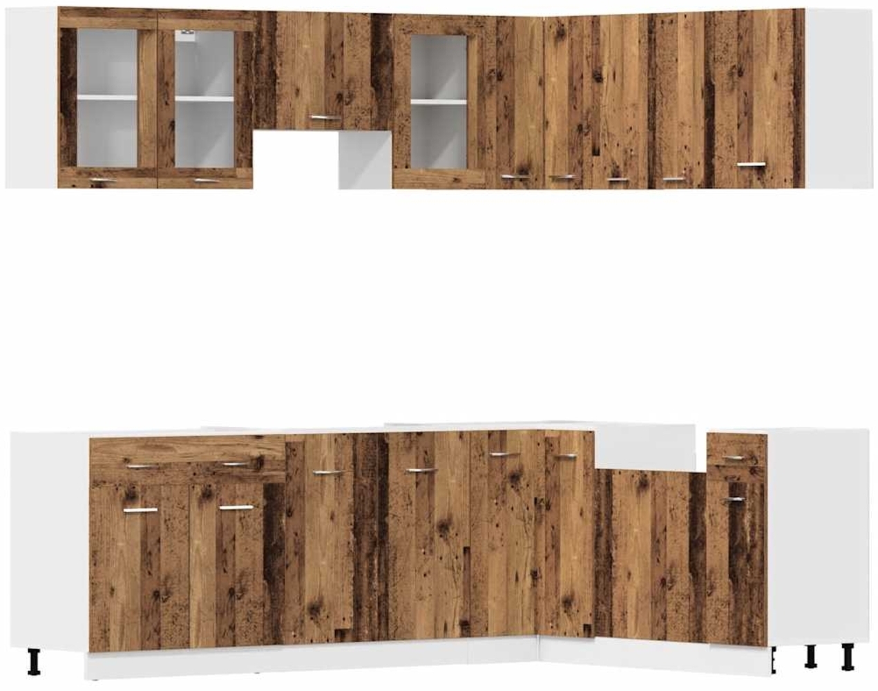 vidaXL 11-tlg. Küchenschrank-Set Lyon Altholz-Optik Holzwerkstoff 3328577 Bild 1