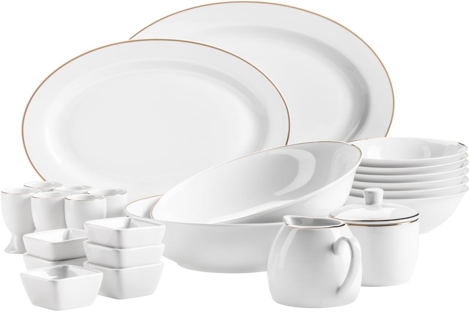 Mäser 931735 Kombiservice Professional Dining für 6 Personen, Porzellan, weiß (1 Set, 24-teilig) Bild 1