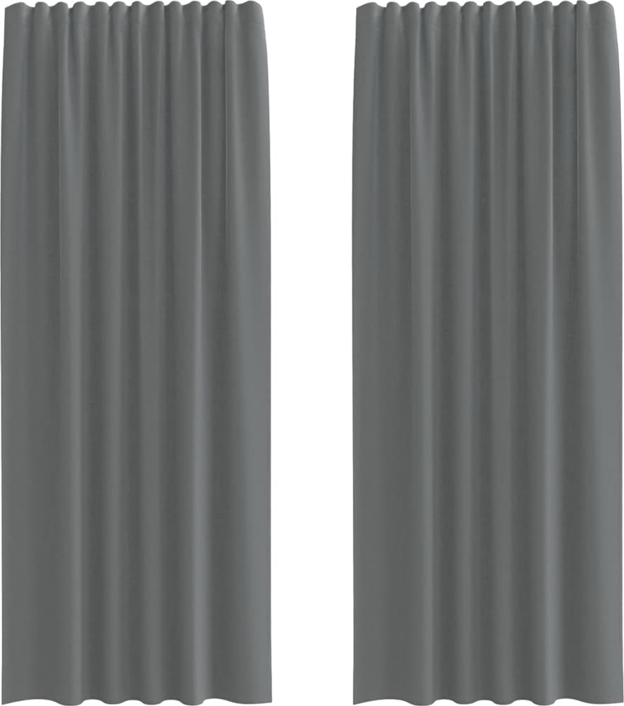 vidaXL Voile Vorhänge mit Stangentaschen 2 Stk. Dunkelgrau 4102183 Bild 1