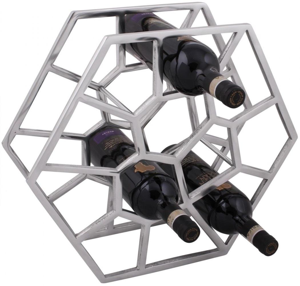 Weinregal Design 38 cm für 12 Flaschen Aluminium Silber Bild 1