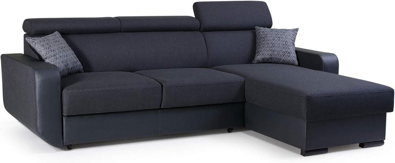 MOEBLO Ecksofa PEDRO, Universelle Ottomane Eckcouch Sofa Couch Wohnlandschaft L-Form Polsterecke - 236x165x97 cm, mit Schlaffunktion und Bettkasten Bild 1