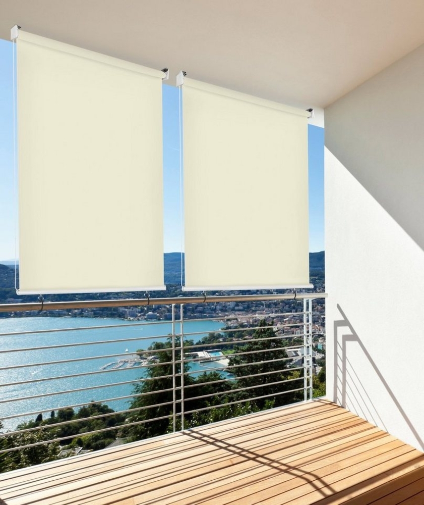 Sonnenschutz Rollo Aussenrollo Sichtschutz Balkon creme 140x230cm 302660314-VH Bild 1