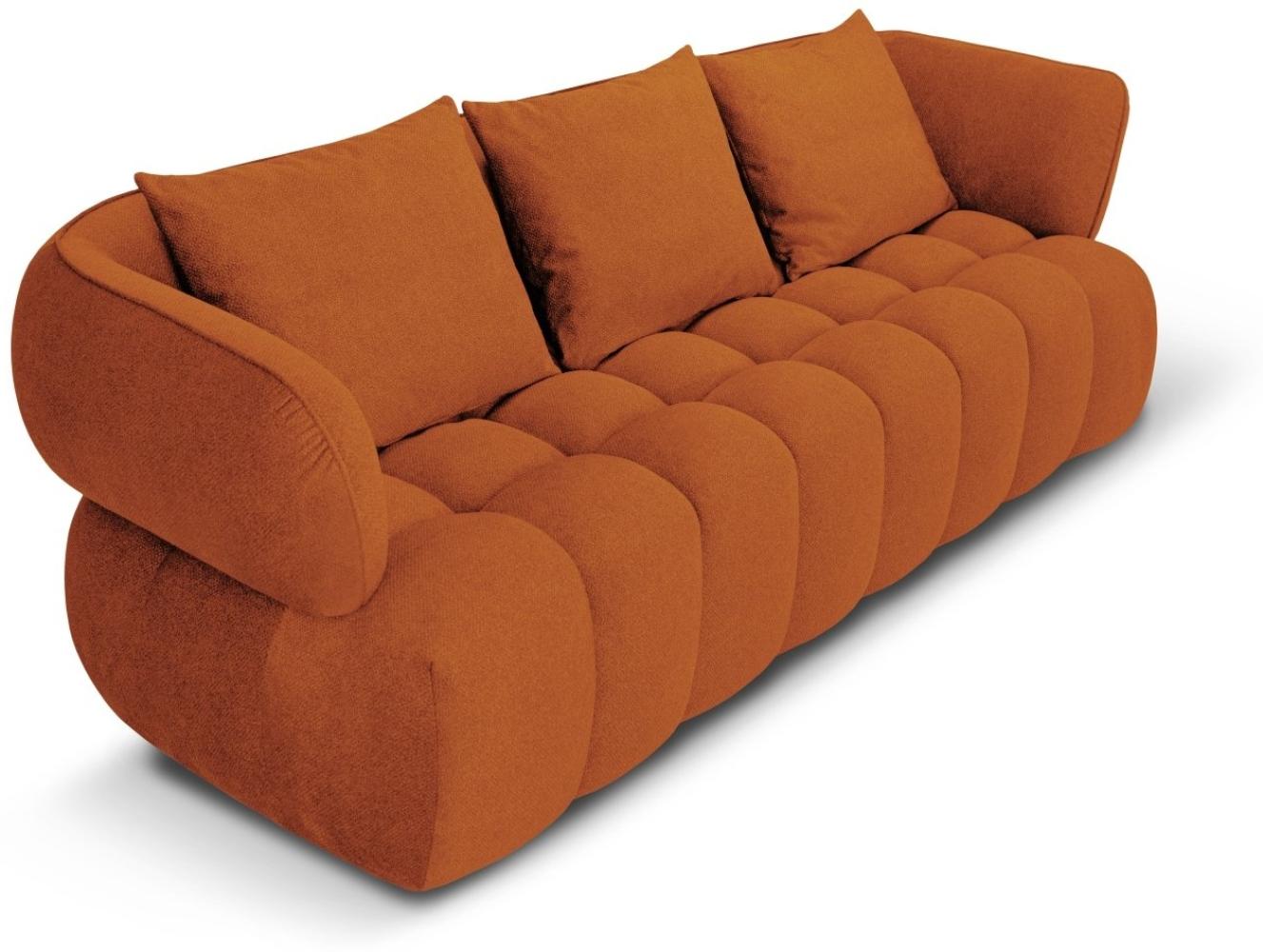 Micadoni Sofa Reese 3-Sitzer Strukturierter Samtstoff Terrakotta Bild 1