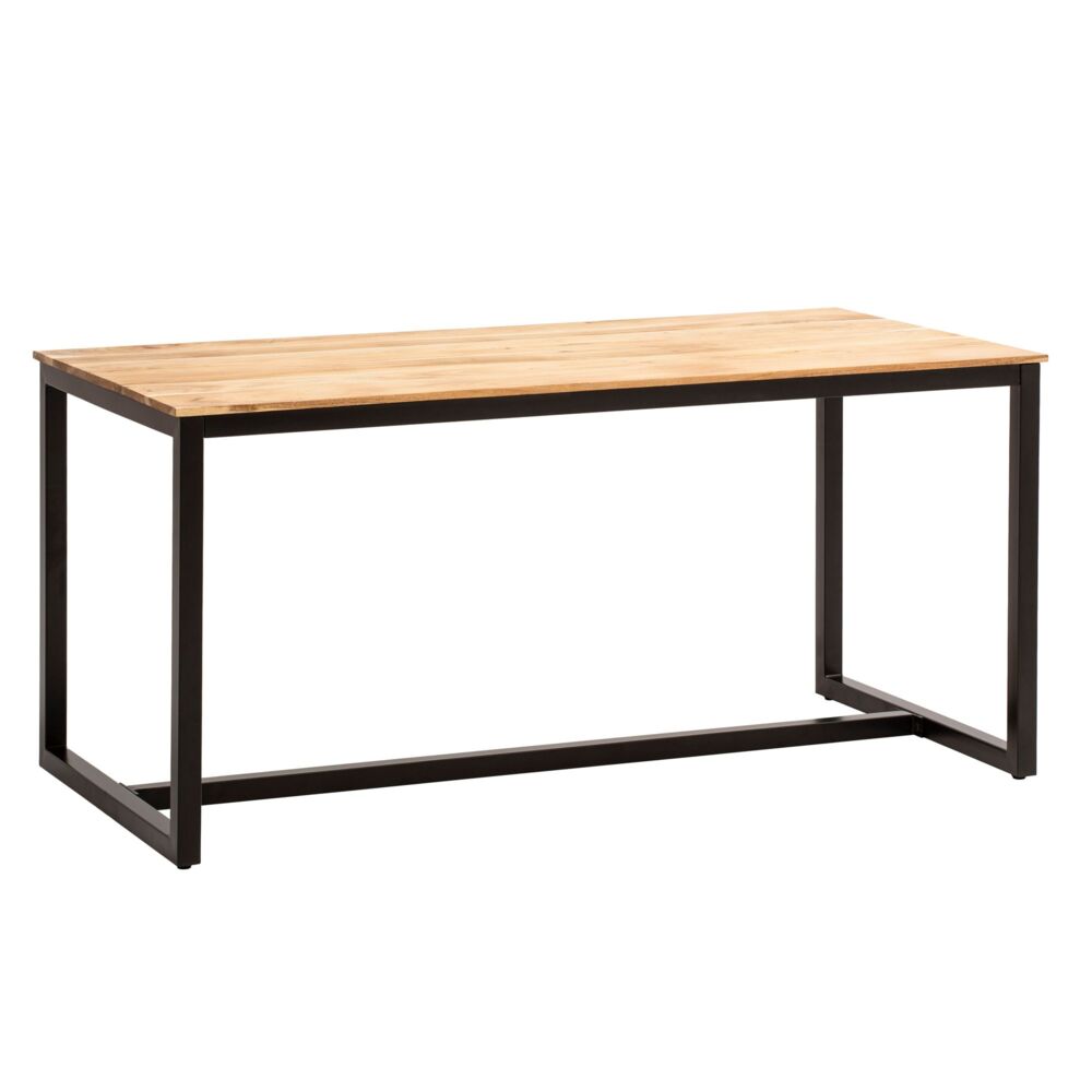 Esszimmertisch 140x80x76 cm Akazie Massivholz Metall Esstisch Loft-Style, Küchentisch mit Metallbeinen, Holztisch Industrial Klein, Speisetisch Esszimmer Rechteckig Bild 1