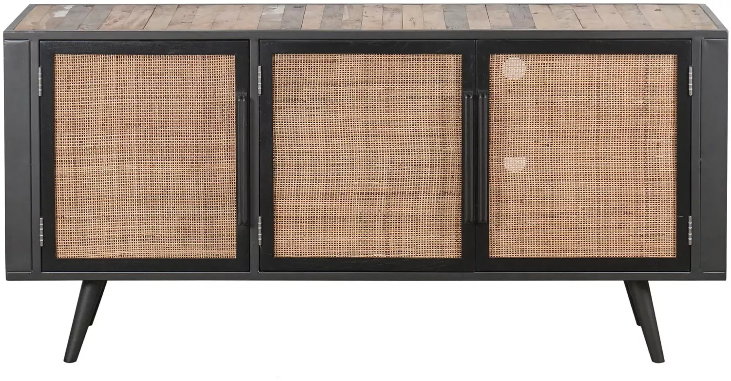 TV-Board Nordic Rattan mit 3 Türen, 160 cm Bild 1