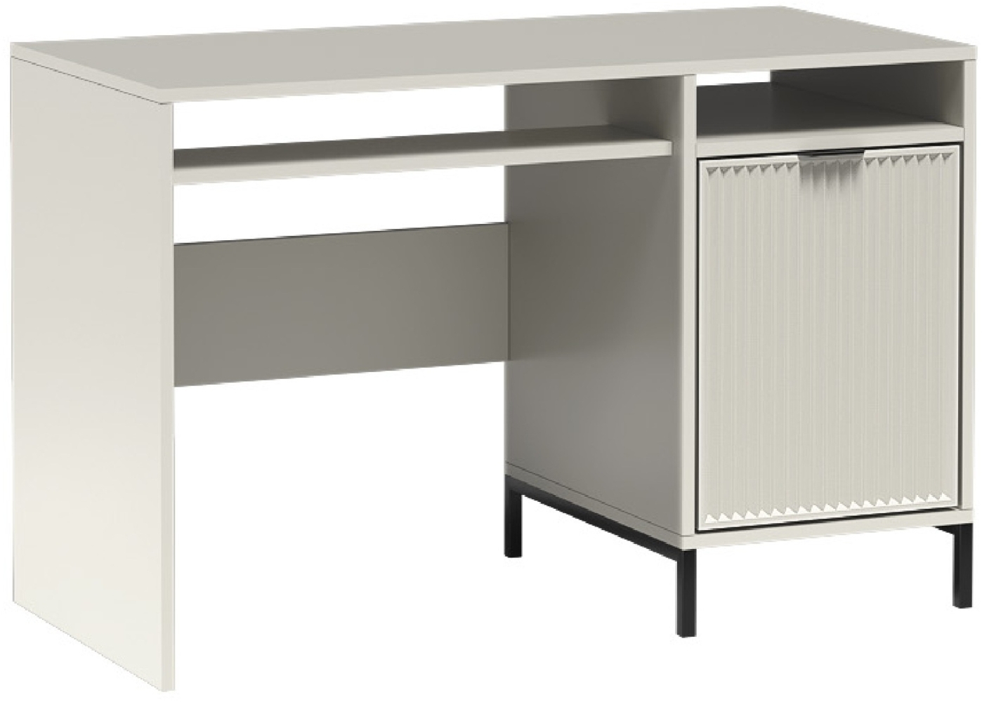 AX LIVING Kaschmir Stauraum Schreibtisch beige Berlinette 12 120x58cm Bild 1