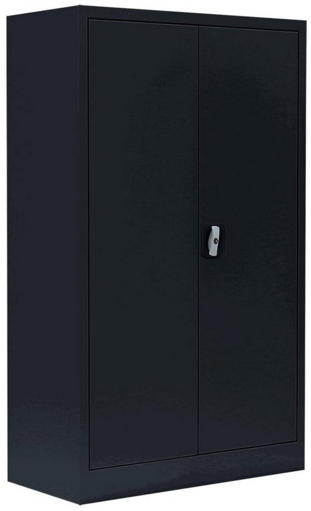 Stahl-Aktenschrank Metallschrank abschließbar Büroschrank Stahlschrank Schwarz 120 x 80 x 38,3 cm 530299 Bild 1