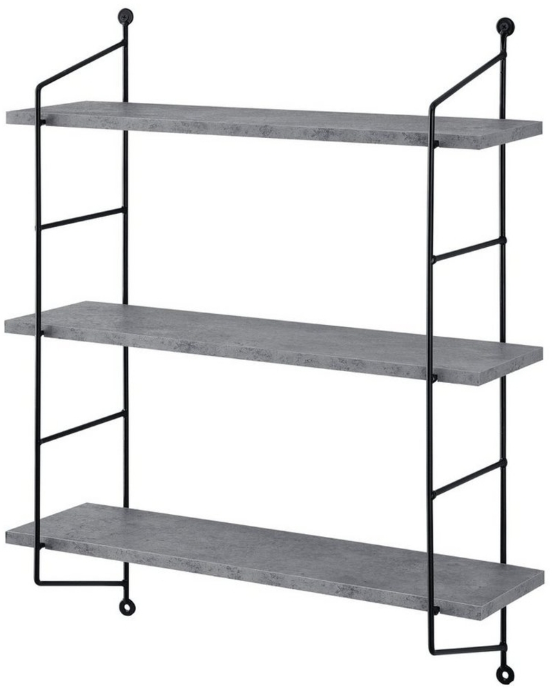 en.casa 'Ösel' Wandregal Marmoroptik, Stahl / MDF beton, 63,5 x 15 x 48 cm Bild 1