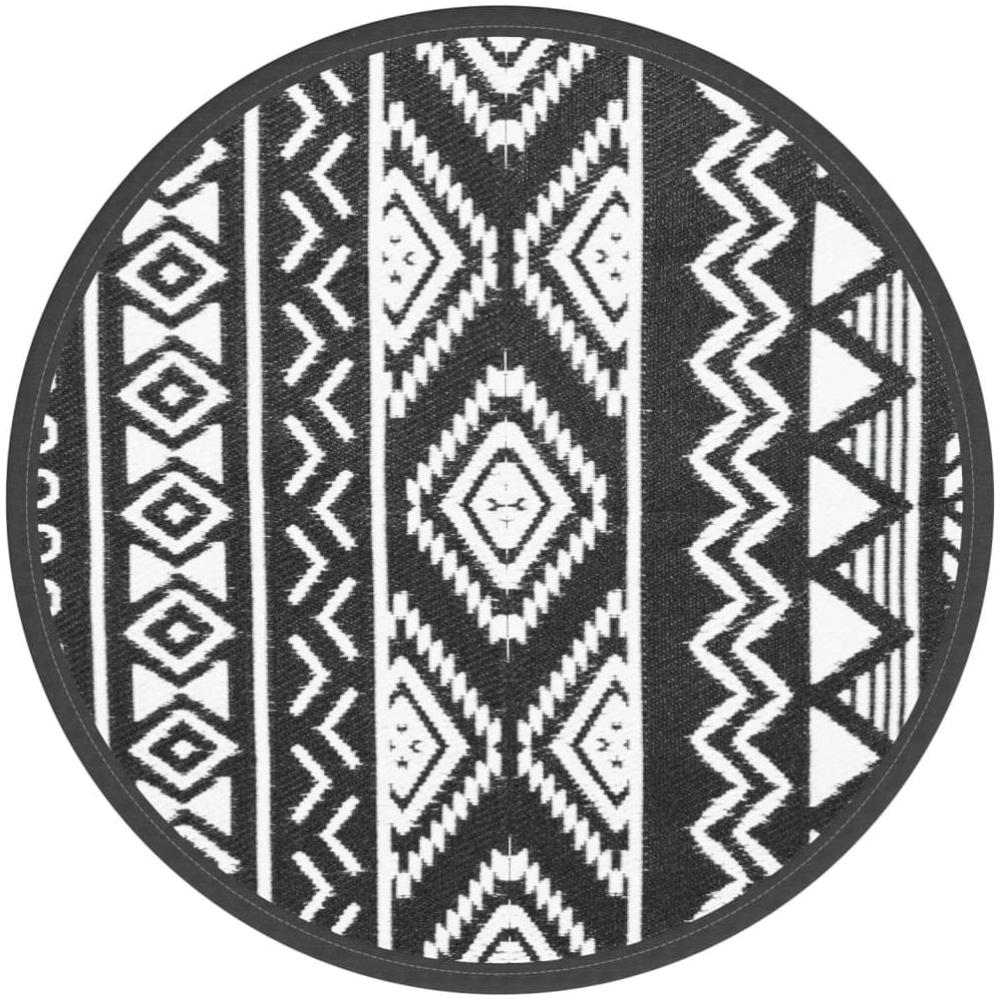 vidaXL Outdoor-Teppich ARAKIL Schwarz Ø200 cm PP 368536 Bild 1