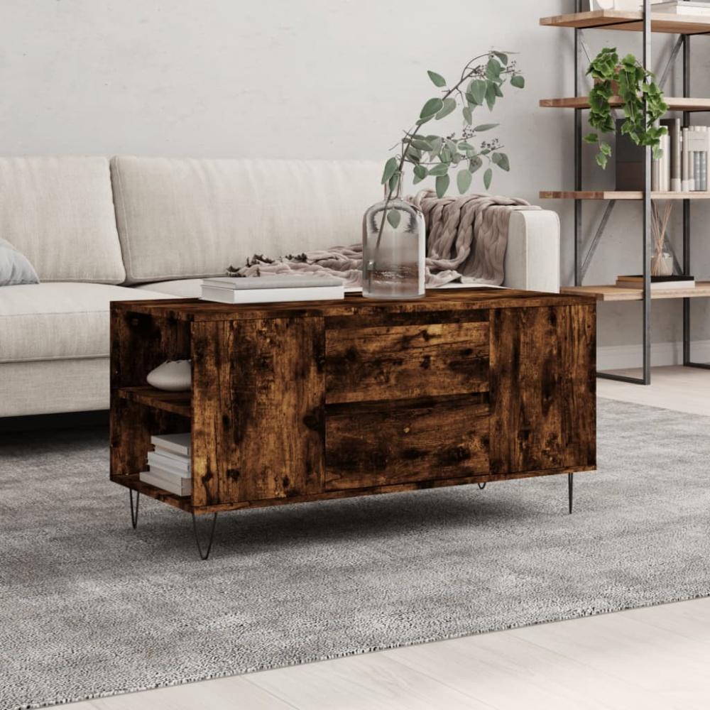 vidaXL Couchtisch Räuchereiche 102x44,5x50 cm Holzwerkstoff 831001 Bild 1