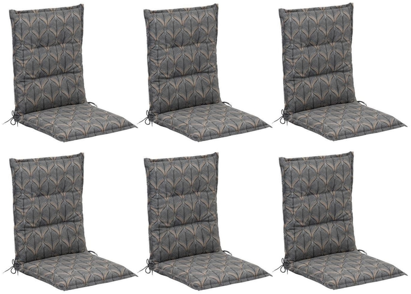 GO-DE Polsterauflage SANDY, B 50 x L 108 cm, Grau, Baumwolle, Polyester, (Set, 6 St), für Mittellehner-Stühle Bild 1