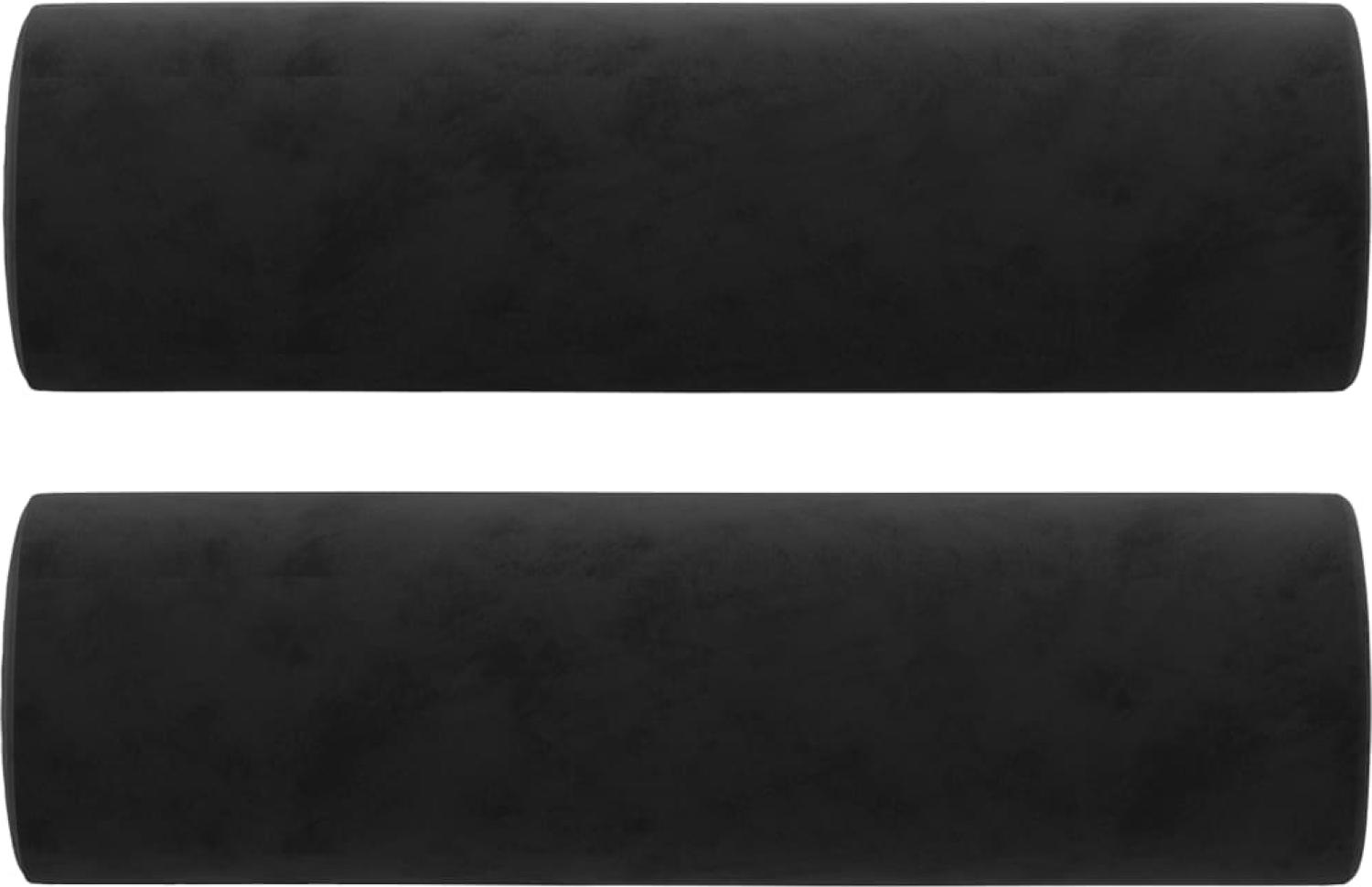 vidaXL Zierkissen 2 Stk. Schwarz Ø15x50 cm Samt 349514 Bild 1